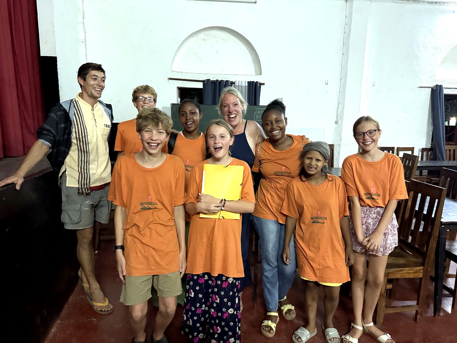 Students and helpers together